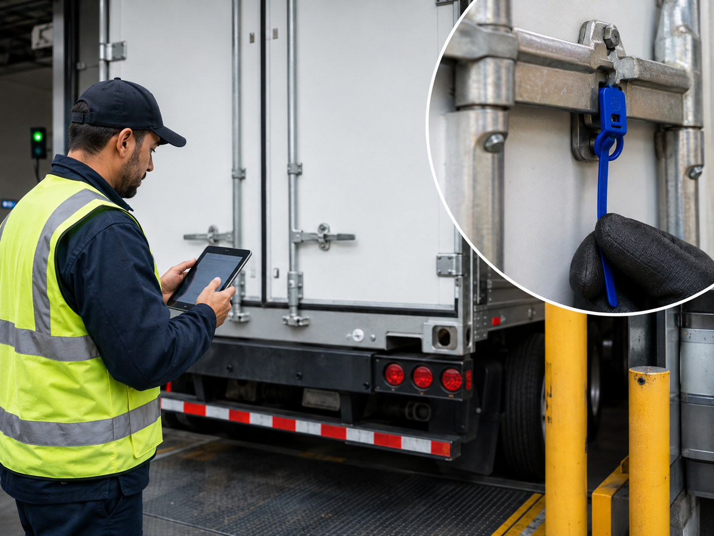 Inspección de carga y sello de seguridad